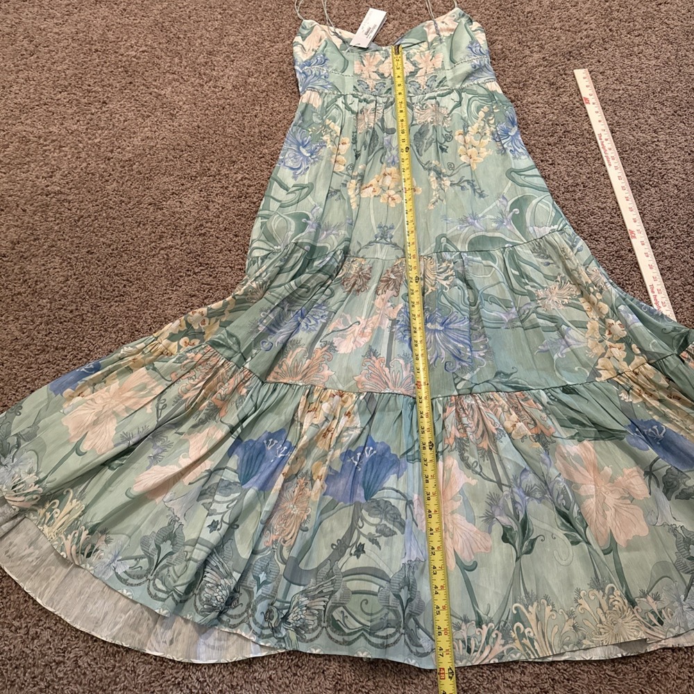 Camilla Mint Green Floral Maxi Dress with Blue and Cream Details - Picture 12 of 14